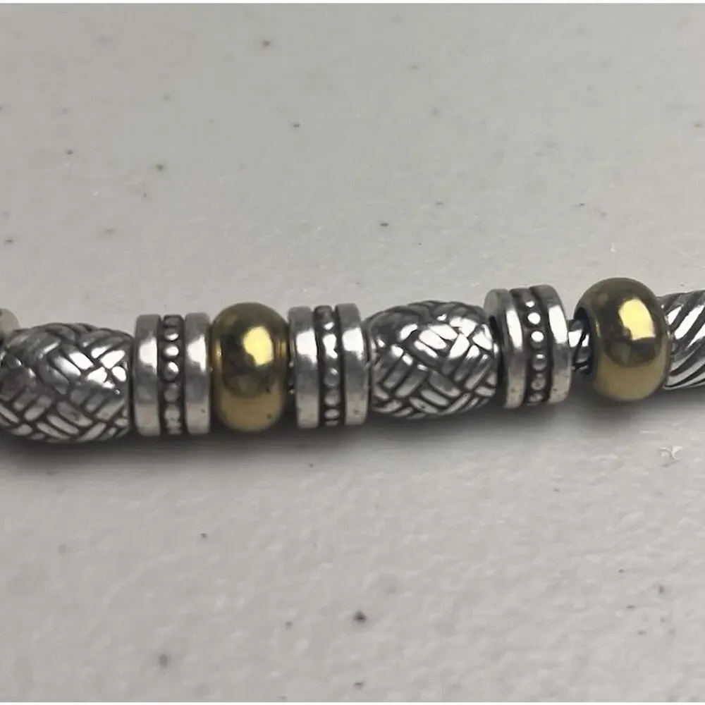 Brighton Travis Necklace Thick Snake Chain Slide Barrel Bead Silver Gold Tone - Picture 13 of 16